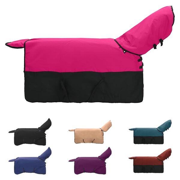 vidaXL Pferdedecke Rosa und Schwarz 105 cm Polyester