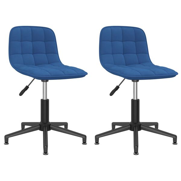 vidaXL Esszimmerst&uuml;hle 2 Stk. Drehbar Blau Samt