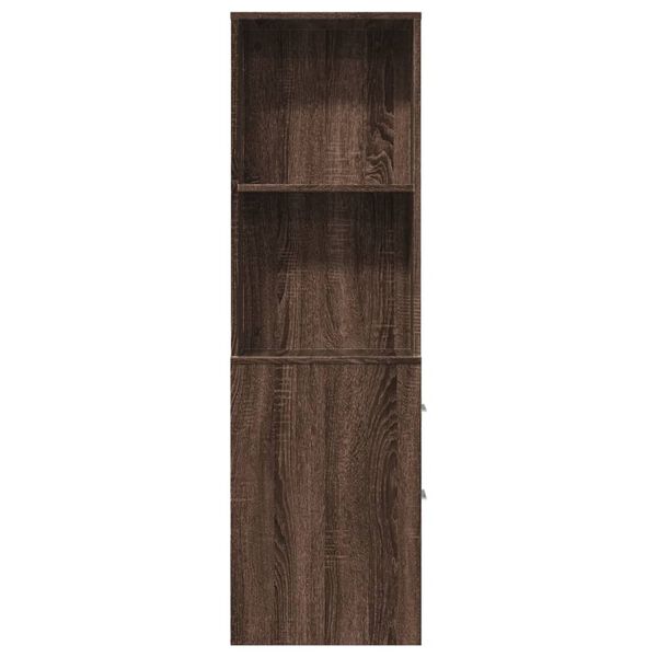 vidaXL Badschrank Schmal mit Rollen Eichen-Optik Holzwerkstoff