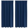 vidaXL Verdunkelungs-Vorh&auml;nge mit Ringen 2 pcs Dunkelblau 175 x 140 cm