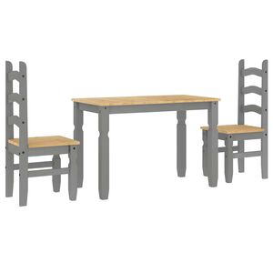 vidaXL 3-tlg. Essgruppe Panama Grau Massivholz Kiefer