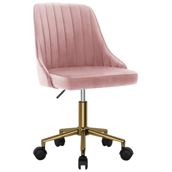 vidaXL Esszimmerstuhl Drehbar Rosa Samt