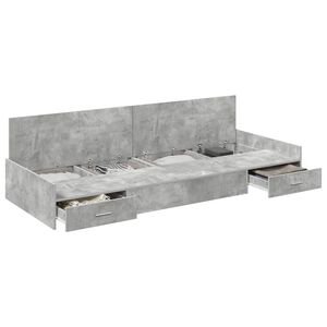 vidaXL Bettrahmen mit Schubladen Beton Grau 100 x 200 cm Holzwerkstoff