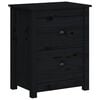 vidaXL Nachttisch Schwarz 50x35x61,5 cm Massivholz Kiefer