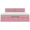 vidaXL Ottoman-Bett mit Matratze Rosa 180x200 cm Samt