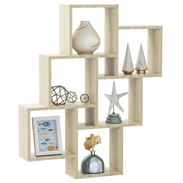 vidaXL W&uuml;rfelregal Sonoma-Eiche 78x15x93 cm Holzwerkstoff