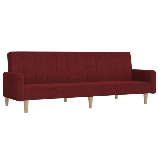 vidaXL Schlafsofa 2-Sitzer Weinrot Stoff