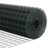 vidaXL Zaun mit Pfosten Gr&uuml;n 1,2 x 25 m Stahl und PVC