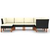 vidaXL 6-tlg. Garten-Lounge-Set mit Kissen Poly Rattan Schwarz