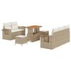 vidaXL Gartensofa-set mit Kissen 8 pcs Beige Poly-Rattan