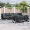 vidaXL Garten-Sofa-Set 11 pcs Schwarz Aluminium