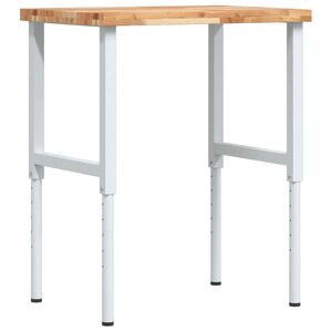 vidaXL Werkbank 80x60x(73-99,5) cm Massivholz Akazie Rechteckig