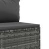 vidaXL 4-tlg. Garten-Sofagarnitur mit Kissen Grau Poly Rattan