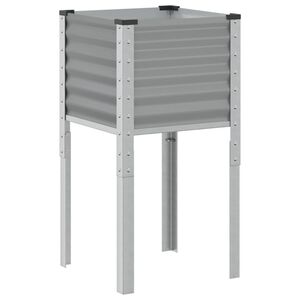 vidaXL Pflanzk&uuml;bel Grau 45x45x88 cm Stahl