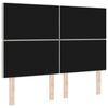 vidaXL LED Kopfteil mit LED-Lichtleisten Hellgrau 160 cm Polyester