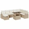 vidaXL Gartensofa-set 9 stk. Beige Poly-Rattan