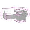 vidaXL 5-tlg. Garten-Sofagarnitur mit Kissen Grau Poly Rattan