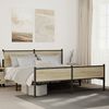 vidaXL Metallbett ohne Matratze Sonoma-Eiche 183x213 cm