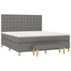 vidaXL Boxspringbett mit Matratze Dunkelgrau 160x200 cm Stoff
