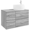 vidaXL Badezimmerm&ouml;bel-Set 2 stk. Grau Sonoma Holzwerkstoff