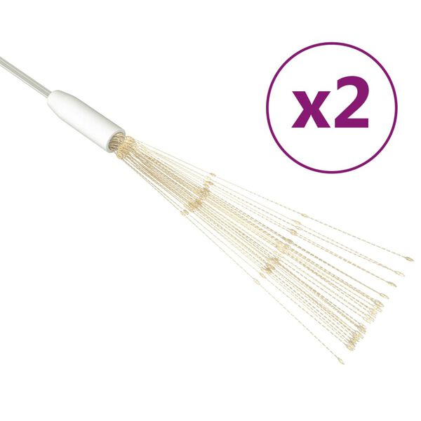 vidaXL Feuerwerkslichter 2 Stk. Weihnachtsdeko Warmwei&szlig; 20 cm 280 LEDs