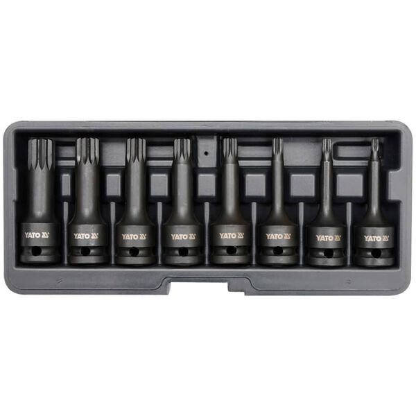 YATO 8-tlg. Schlagschrauber N&uuml;sse Set schwarz YT-1069