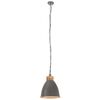 vidaXL H&auml;ngelampe Industrie-Stil Grau Eisen & Massivholz 35 cm E27