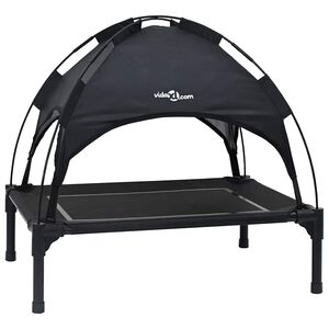 vidaXL Hundebett 63 x 49,5 x 60 cm Stahl Schwarz