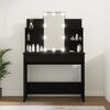 vidaXL Schminktisch mit LED Schwarz 96x40x142 cm