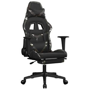 vidaXL Gaming-Stuhl mit Fu&szlig;st&uuml;tze Schwarz und Tarnfarben Kunstleder
