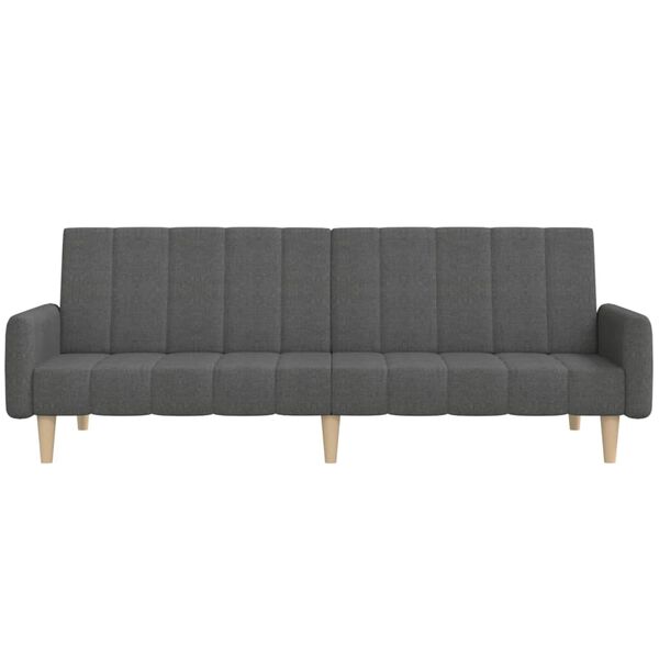 vidaXL Schlafsofa 2-Sitzer Dunkelgrau Stoff