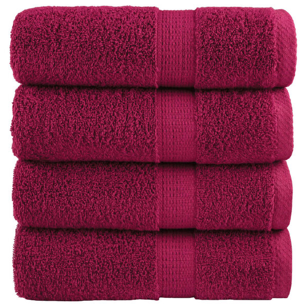 vidaXL Premium G&auml;stet&uuml;cher SOLUND 4 Stk. Bordeaux 30x50 cm 600 g/m&sup2;