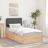 vidaXL Bettgestell mit gepolstertem Kopfteil Dunkelgrau 90 x 190 cm