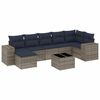 vidaXL 8-teiliges Gartensofa-Set mit Kissen, grau, Polyrattan