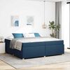 vidaXL Bettrahmen mit Matratze Blau 200 x 200 cm Stoff