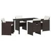 vidaXL Garten Essgruppe 5 Stk. Braun Poly-Rattan