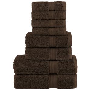 vidaXL 8 tlg. Premium-Handtuch-Set SOLUND Braun 600 g/m&sup2;