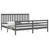 vidaXL Massivholzbett mit Kopfteil Grau 200x200 cm