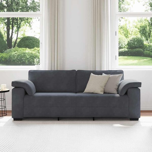 vidaXL 3-Sitzer-Sofa Dunkelgrau 178 cm Samt