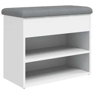 vidaXL Schuhbank Wei&szlig; 62 x 32 x 50 cm Holzwerkstoff