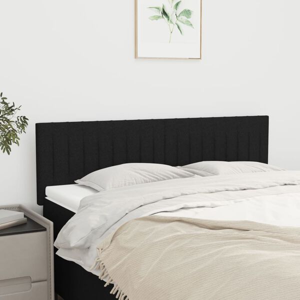 vidaXL Kopfteile Schwarz 144x5x78/88 cm Stoff