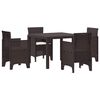 vidaXL Garten Essgruppe 5 pcs Braun Polypropylen