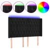 vidaXL LED Kopfteil Schwarz 163x16x118/128 cm Samt