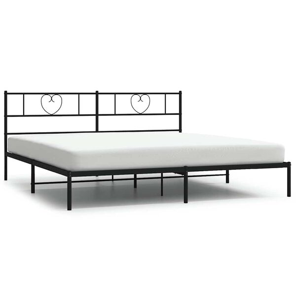 vidaXL Bettgestell mit Kopfteil Metall Schwarz 180x200 cm