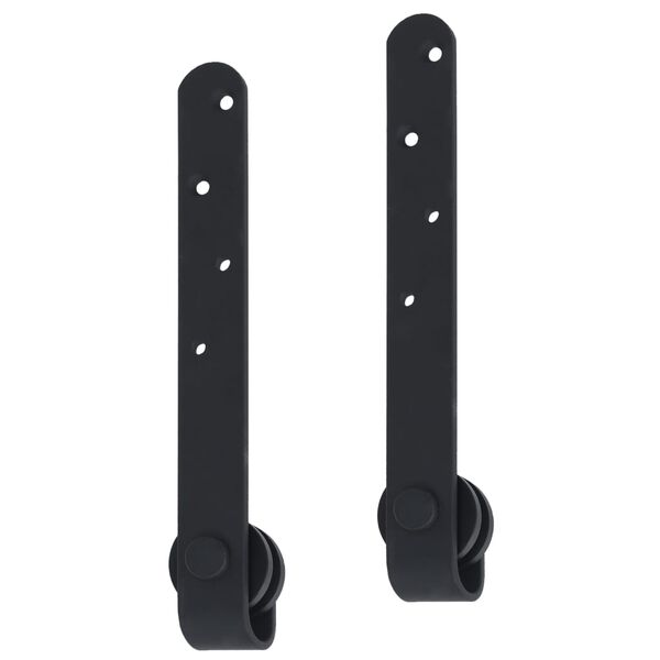 vidaXL Mini Schiebet&uuml;rbeschlag Set f&uuml;r Schrankt&uuml;ren Carbonstahl 152 cm