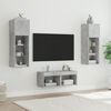 vidaXL 4-tlg. TV-Wohnwand mit LED-Leuchten Betongrau