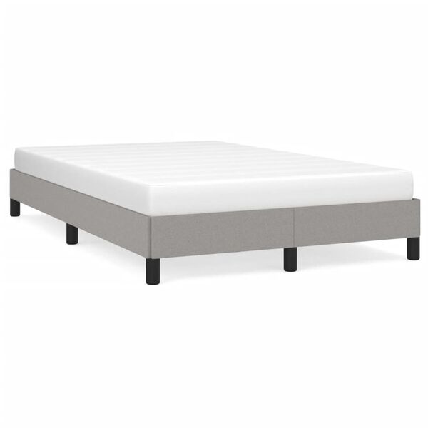 vidaXL Bettgestell ohne Matratze Hellgrau 120x190 cm Stoff
