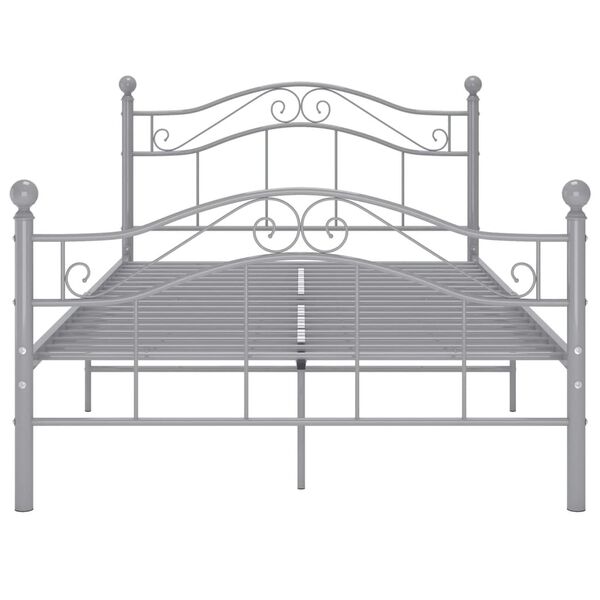 vidaXL Bett Grau Metall 120x200 cm