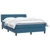 vidaXL Boxspringbett mit Matratze Dunkelblau 160x220 cm Samt
