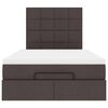 vidaXL Ottoman-Bett mit Matratze & LEDs Dunkelbraun 120x190 cm Stoff